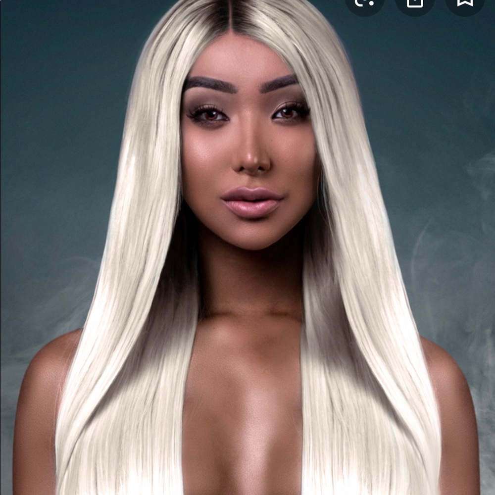 Synthetic Blonde Wig with dark root by BELLAMI